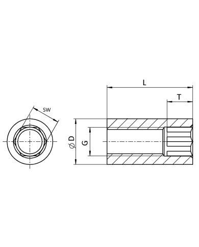 Innensechskant-Muttern