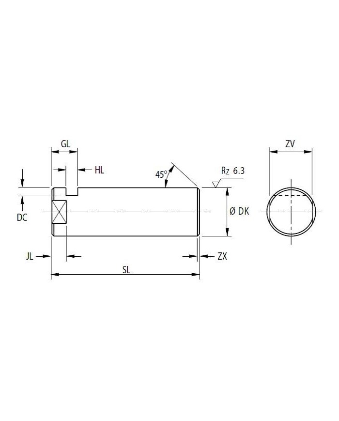Bolzen KPB zu Gabel-Lagerbock DK