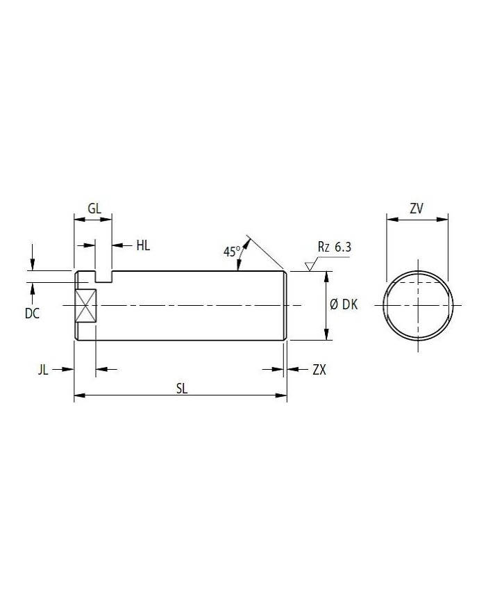 Bolzen KPE zu Gabel-Lagerbock IKA / IKB