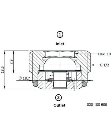 Rückschlagventil mit Innensechskant