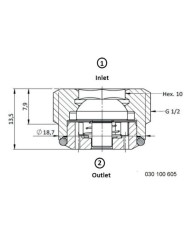 Rückschlagventil mit Innensechskant