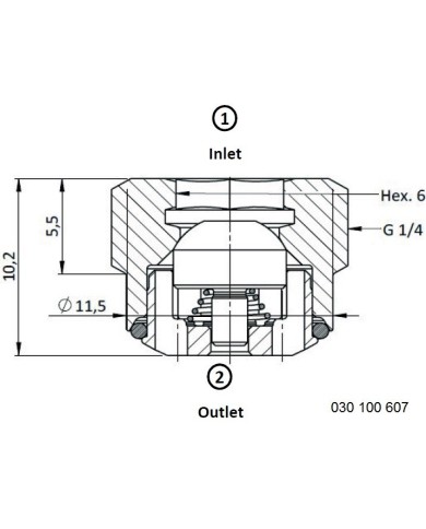 Rückschlagventil mit Innensechskant
