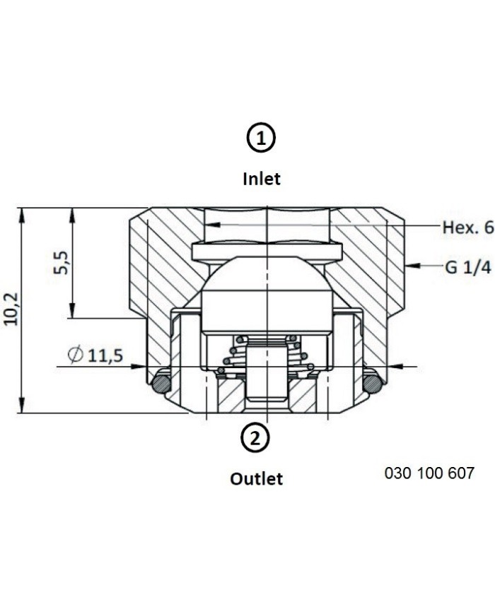 Rückschlagventil mit Innensechskant