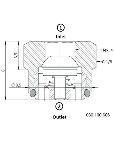 Rückschlagventil mit Innensechskant