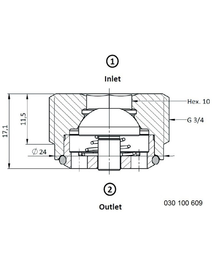 Rückschlagventil mit Innensechskant