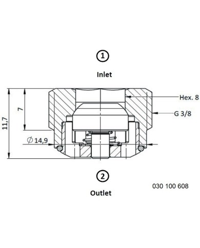 Rückschlagventil mit Innensechskant