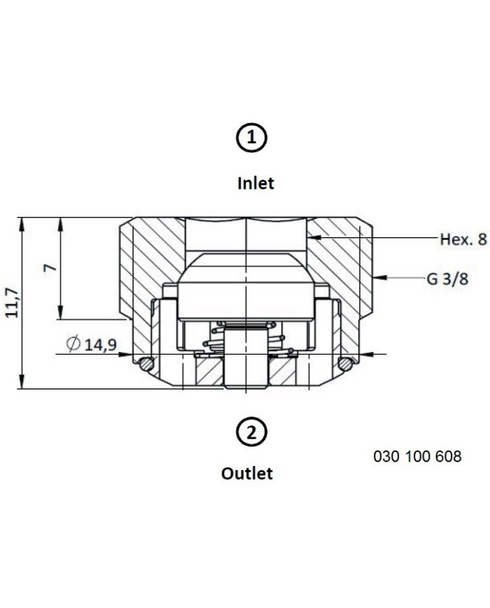 Rückschlagventil mit Innensechskant