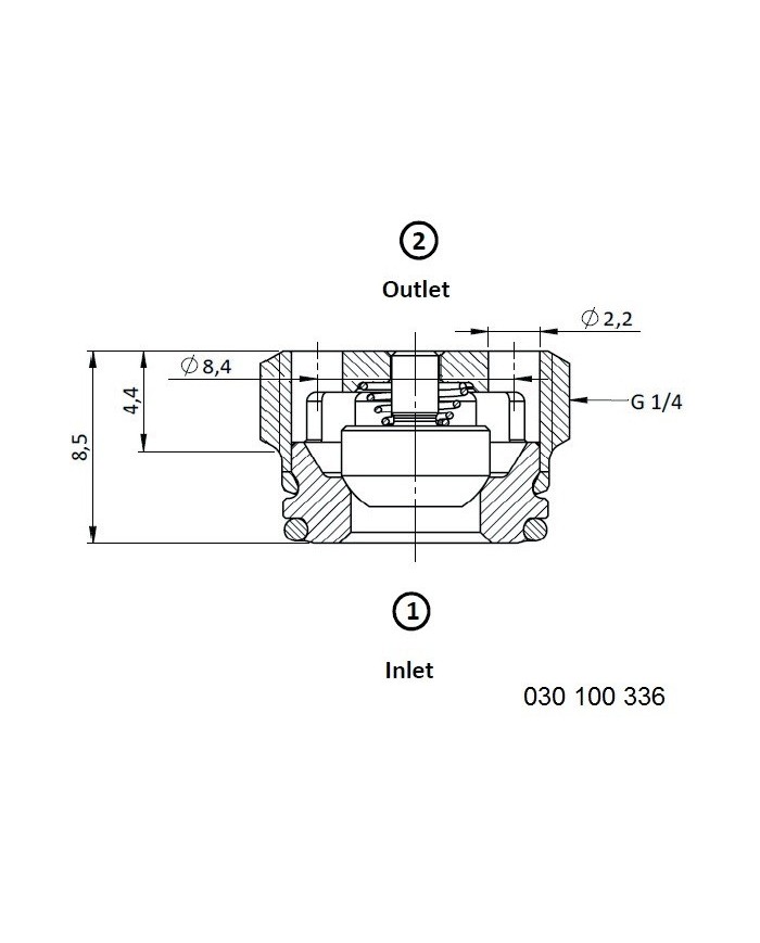 Rückschlagventil mit stirnseitigem Lochbild