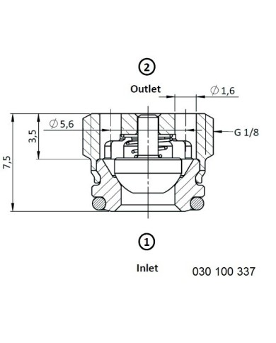 Rückschlagventil mit stirnseitigem Lochbild