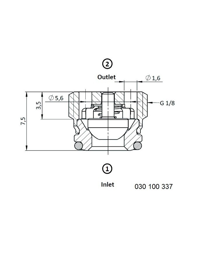 Rückschlagventil mit stirnseitigem Lochbild