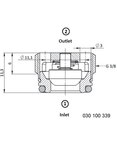 Rückschlagventil mit stirnseitigem Lochbild