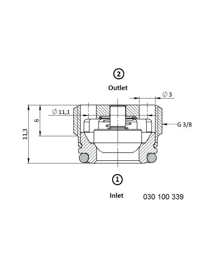 Rückschlagventil mit stirnseitigem Lochbild