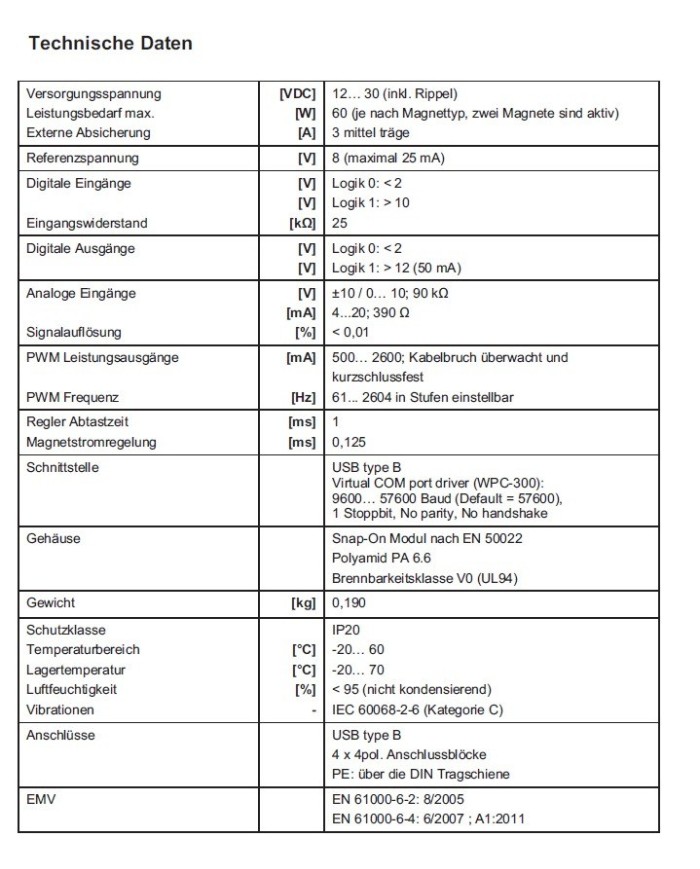 Leistungsverstärker PAM-199 für Wegeventile