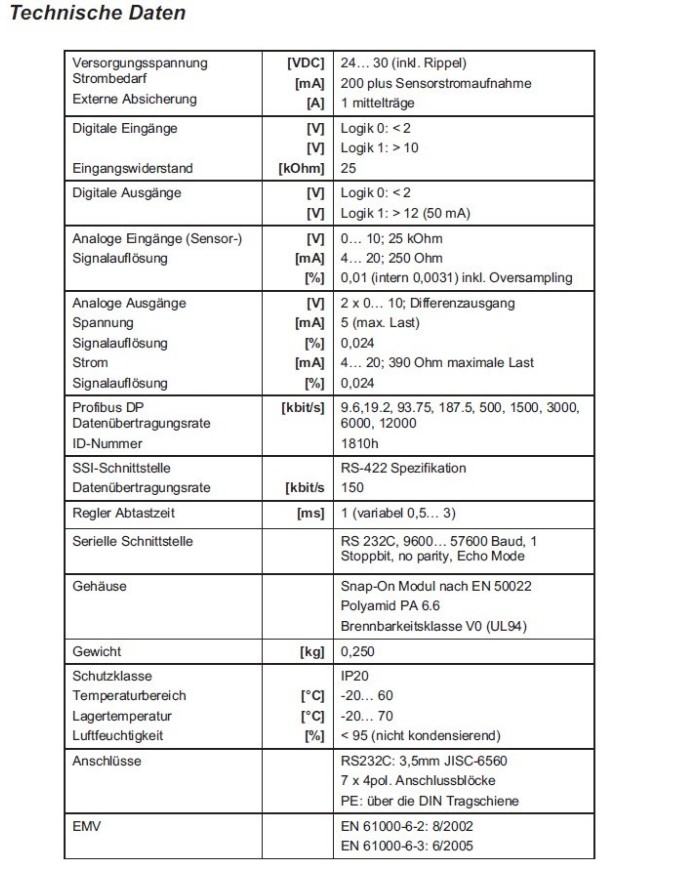 Positionsregelmodul POS-123-PDP