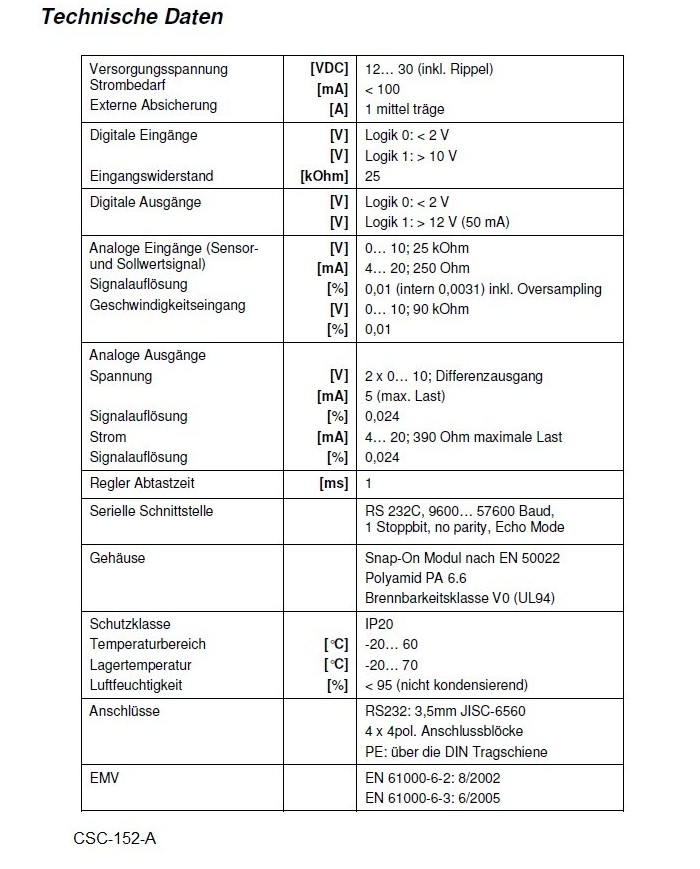 Gleichlaufregler CSC-152