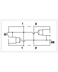 Cross port mit Messanschlüssen