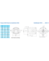 EIPS2 SAE-2-Lochflansch, Welle zylindrisch