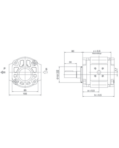 EIPS2 Direktbefestigung, Welle zylindrisch