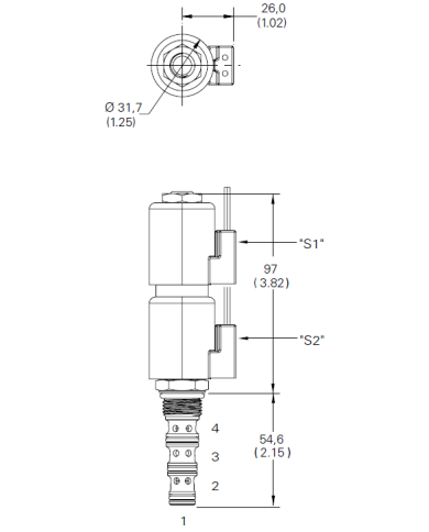 4/3-Wege-Schieberventil elektrisch betätigt