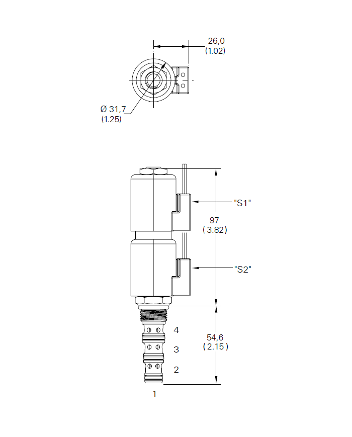 4/3-Wege-Schieberventil elektrisch betätigt