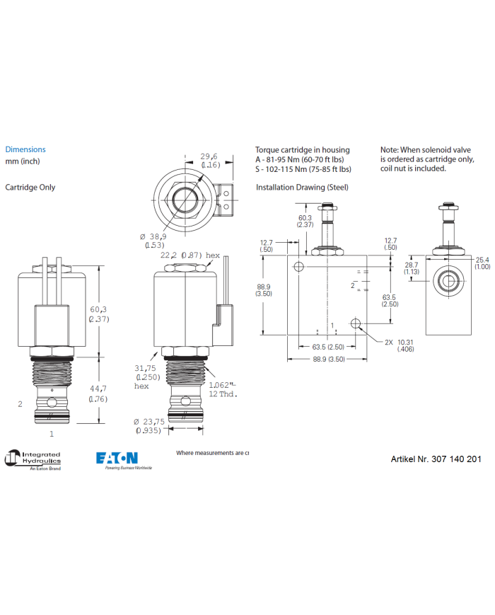 2/2-Wege-Sitzventile elektrisch betätigt