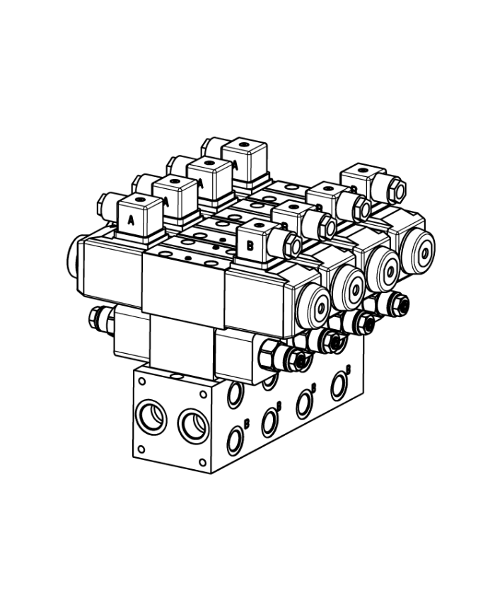 Mehrfachplatten-Ventilaufbau NG06