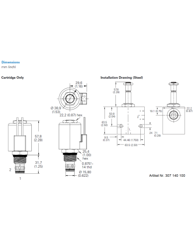 2/2-Wege-Sitzventile elektrisch betätigt