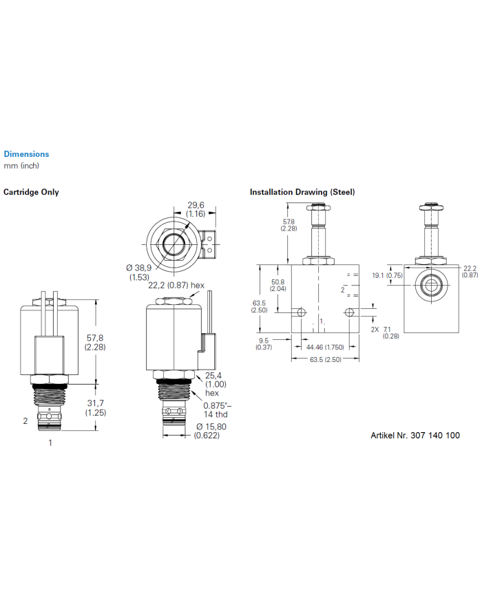 2/2-Wege-Sitzventile elektrisch betätigt