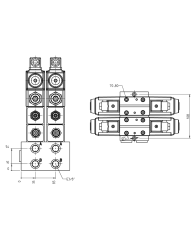 Mehrfachplatten-Ventilaufbau NG06