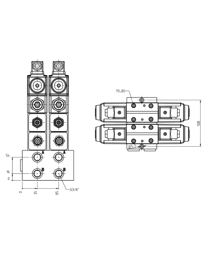 Mehrfachplatten-Ventilaufbau NG06