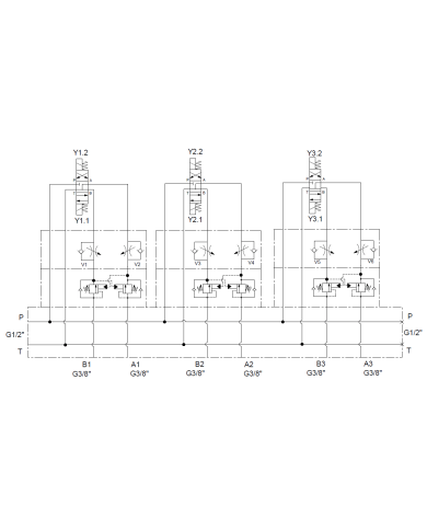 Mehrfachplatten-Ventilaufbau NG06