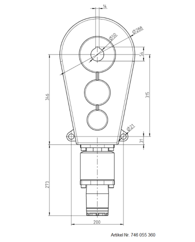 Reduktionsgetriebe RT 400-50 mit BTM