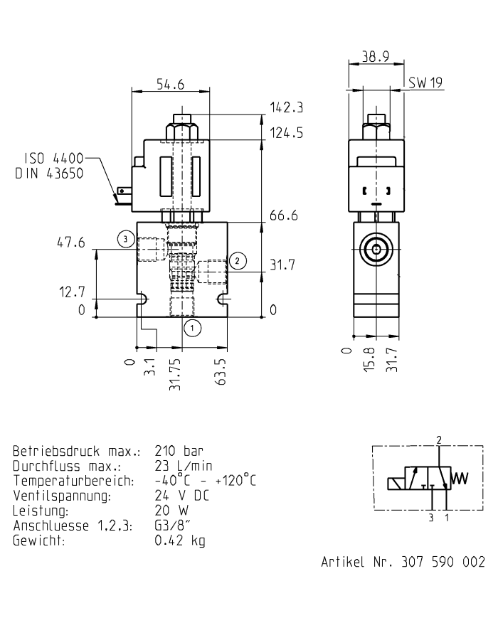 Ventilblock komplett mit Anschlussgehäuse