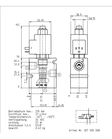 Ventilblock komplett mit Anschlussgehäuse