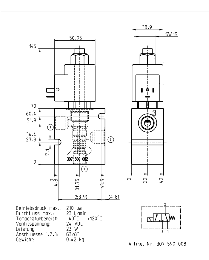 Ventilblock komplett mit Anschlussgehäuse