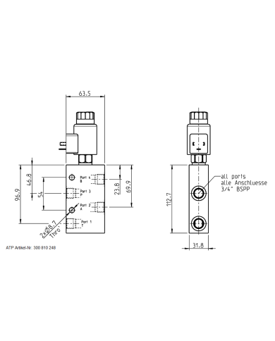 Ventilblock komplett mit Anschlussgehäuse