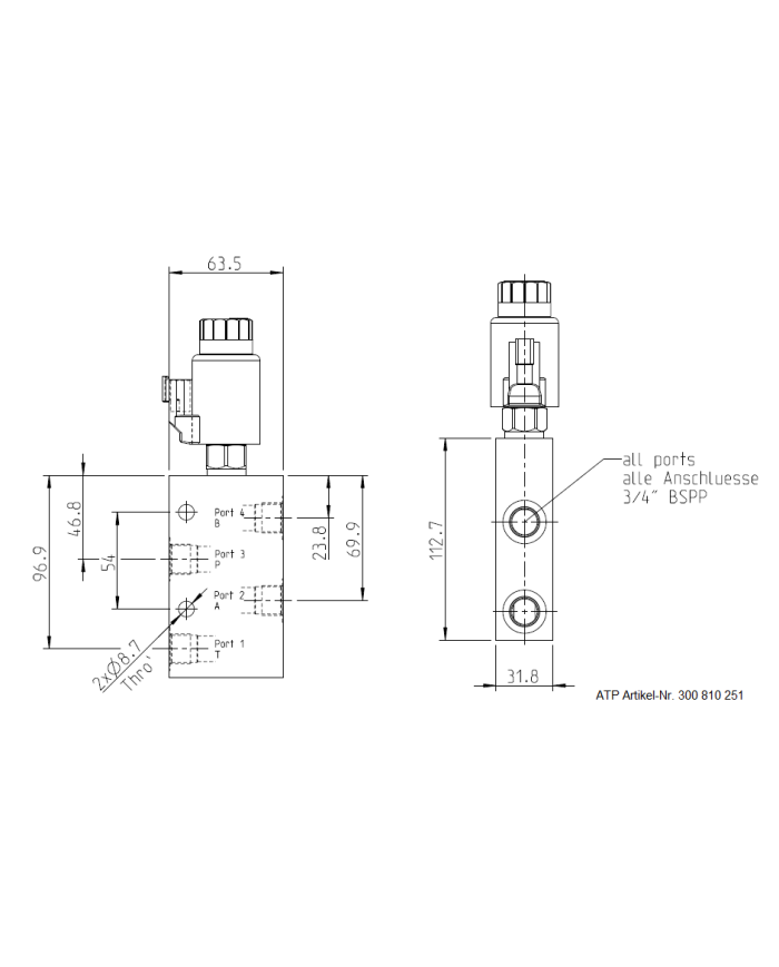Ventilblock komplett mit Anschlussgehäuse