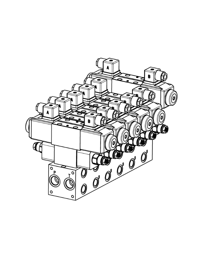 Mehrfachplatten-Ventilaufbau NG06