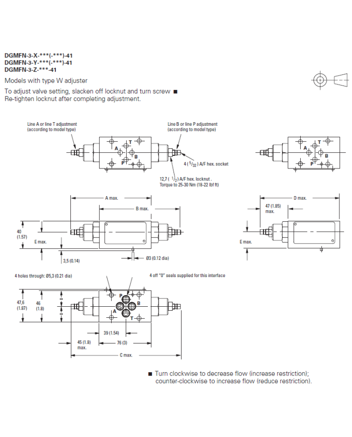 Drossel-Rückschlagventil Eaton DGMFN-3
