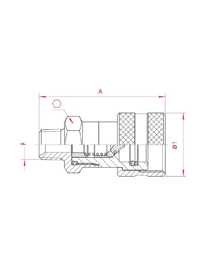 Muffe Kegelventil (weiblich, Losteil)
