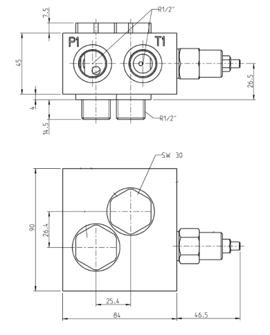 zu EATON Char-Lynn Serie 2000, mit Hohlschraubenbefestigung