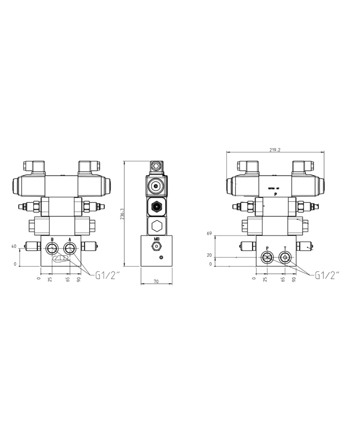 Grundplatten-Ventilaufbau NG06
