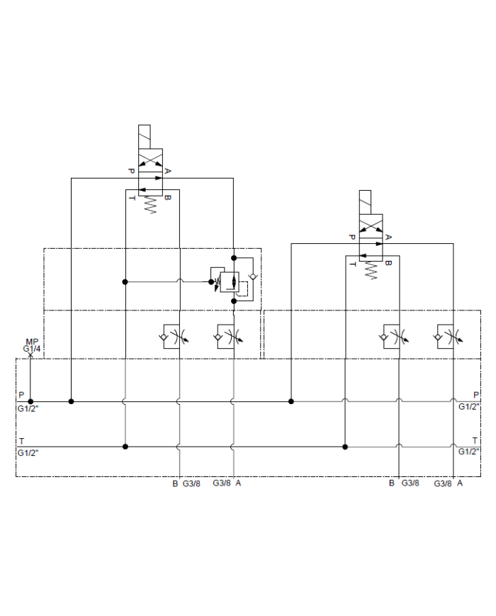 Mehrfachplatten-Ventilaufbau NG06