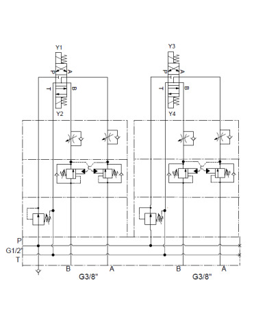 Mehrfachplatten-Ventilaufbau NG06