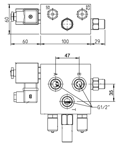 Spülventilblock mit Magnetspule