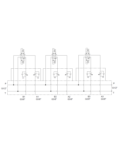 Mehrfachplatten-Ventilaufbau NG06