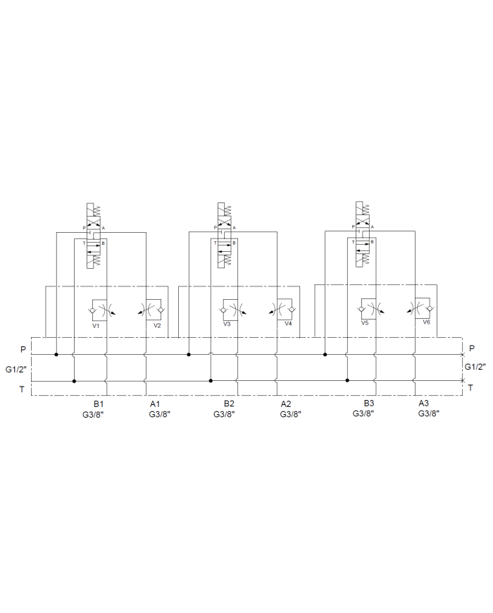 Mehrfachplatten-Ventilaufbau NG06