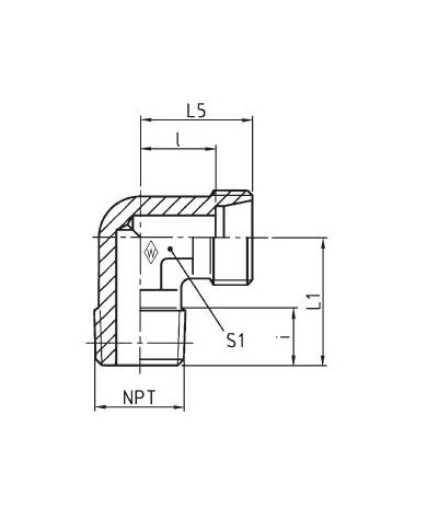 Serie L Winkel-Einschraubstutzen WES - NPT