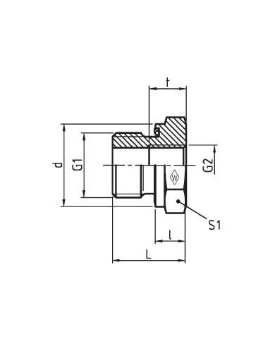 Gewinde Reduzierstutzen kurz RED -WD/