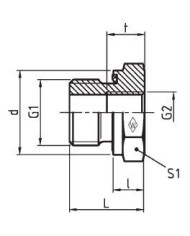 Gewinde Reduzierstutzen kurz RED -WD/